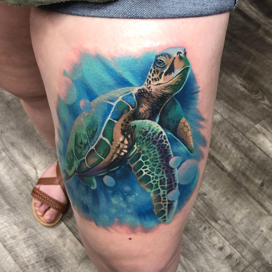 Sea Turtle Tattoo | Black Lotus Tattoo