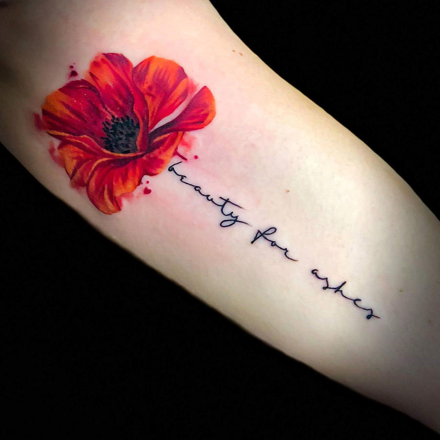 Poppy Tattoo Design By Lacey  Poppy Transparent PNG  1024x423  Free  Download on NicePNG