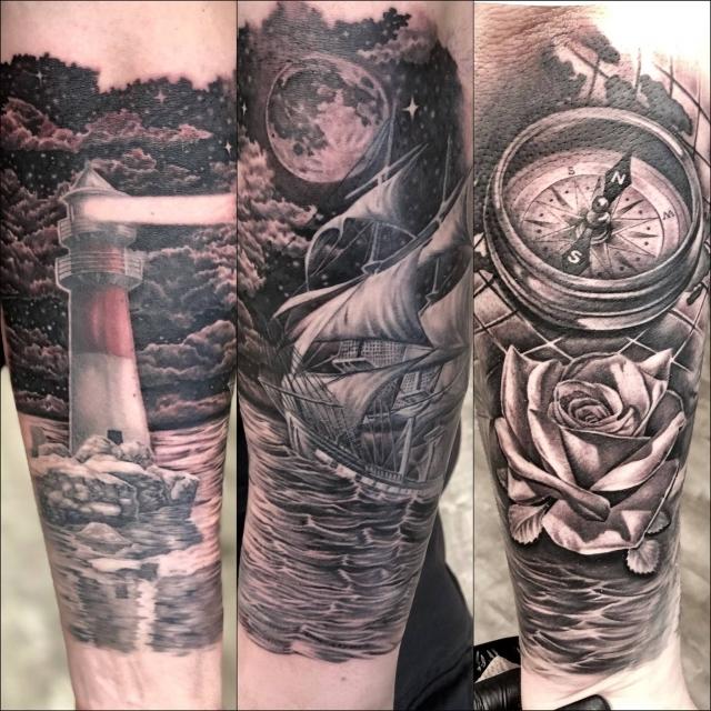 Lighthouse Ship Tattoo