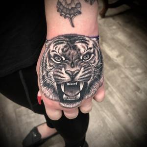Lion And Flowers Tattoo