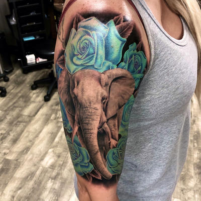 Elephant Tattoo - Black Lotus Georgia
